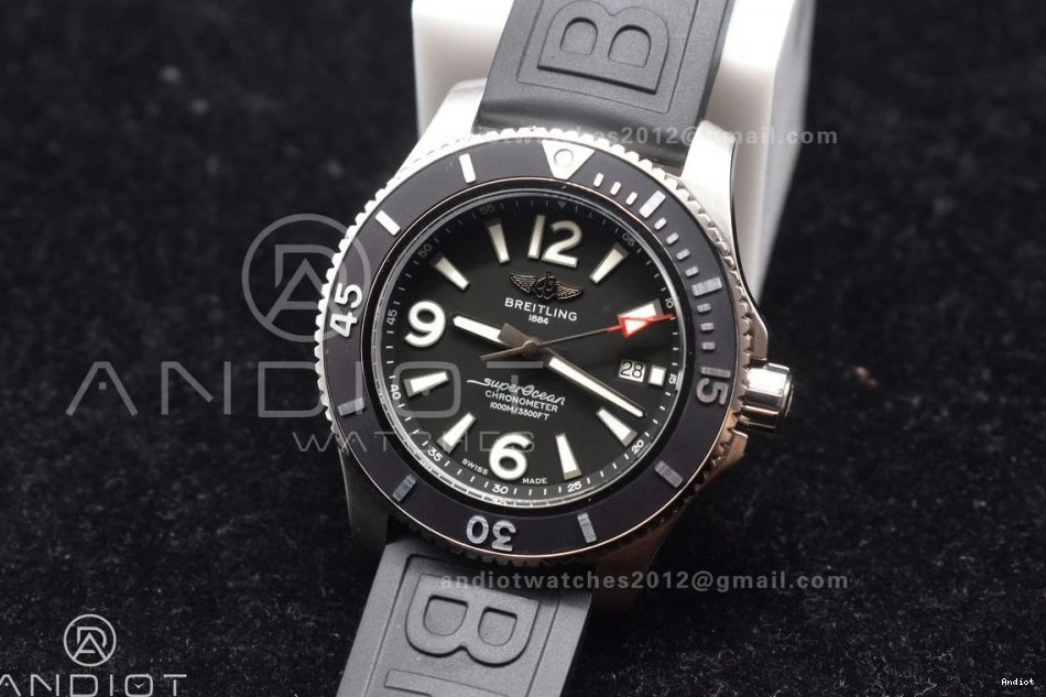 Black Best Rubber Black 1:1 On Strap Superocean Automatic 44 Edition Bezel Black A2824 Dial TF 0315